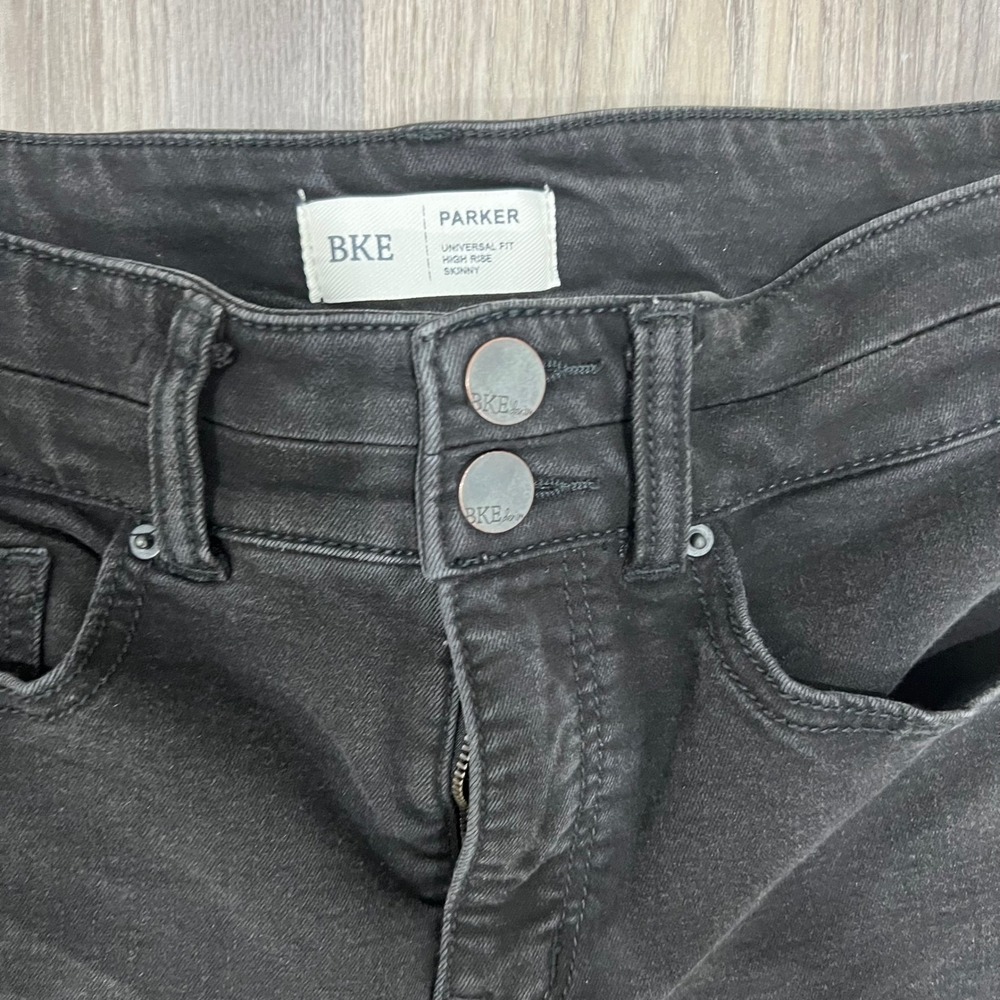 BKE Parker High Rise Skinny Jeans Black Universal Fit 27x31.5 Womens